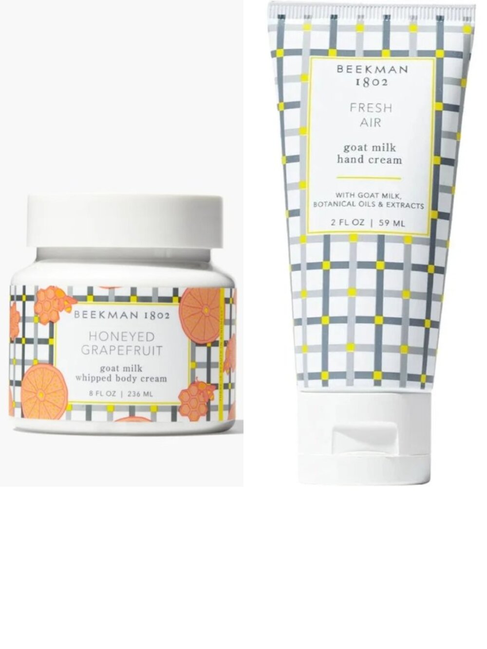 Beekman 1802 Goat Milk Bundle Fresh Air Hand Cream Honeyed Grapefruit Body Cream